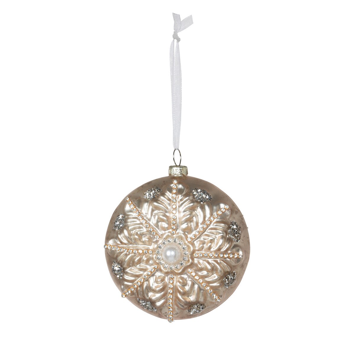 Fleurs Pattern Pearl Pattern Glass Ornament style shot 1