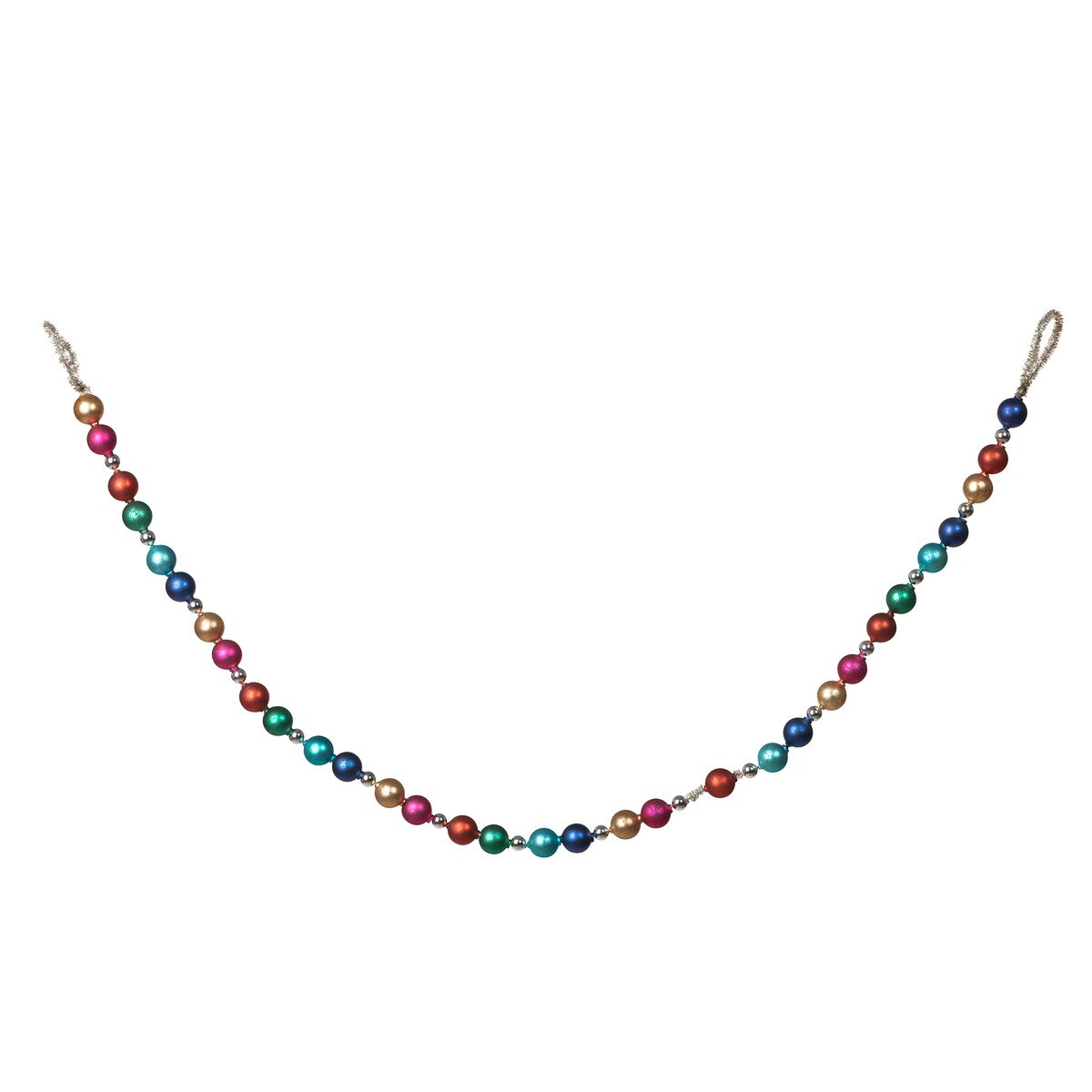 Retro Tinsel and Glass Ball Garland, 59" style shot 2