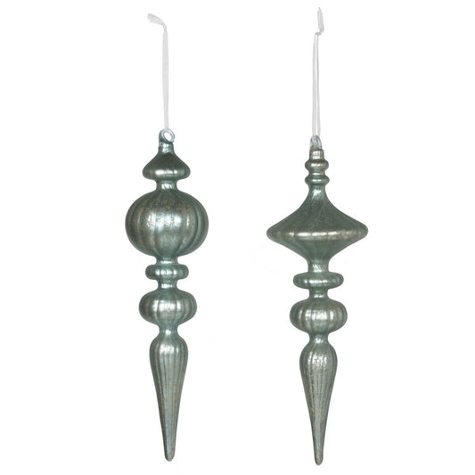 Antique Blue Glass Finial Ornament, 2 Assorted Styles