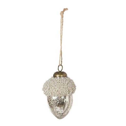 Frosty Glass Acorn Ornament