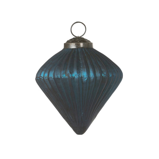 Diamond  Drop Glass Ornament, Cobalt Blue style shot 1