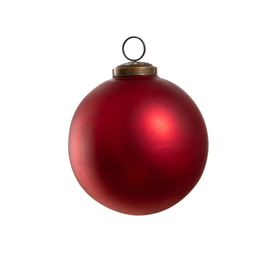 Antique Matte Ruby Glass Ball Ornament, Medium