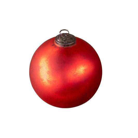 Antique Matte Ruby Glass Ball Ornament, Extra-Large