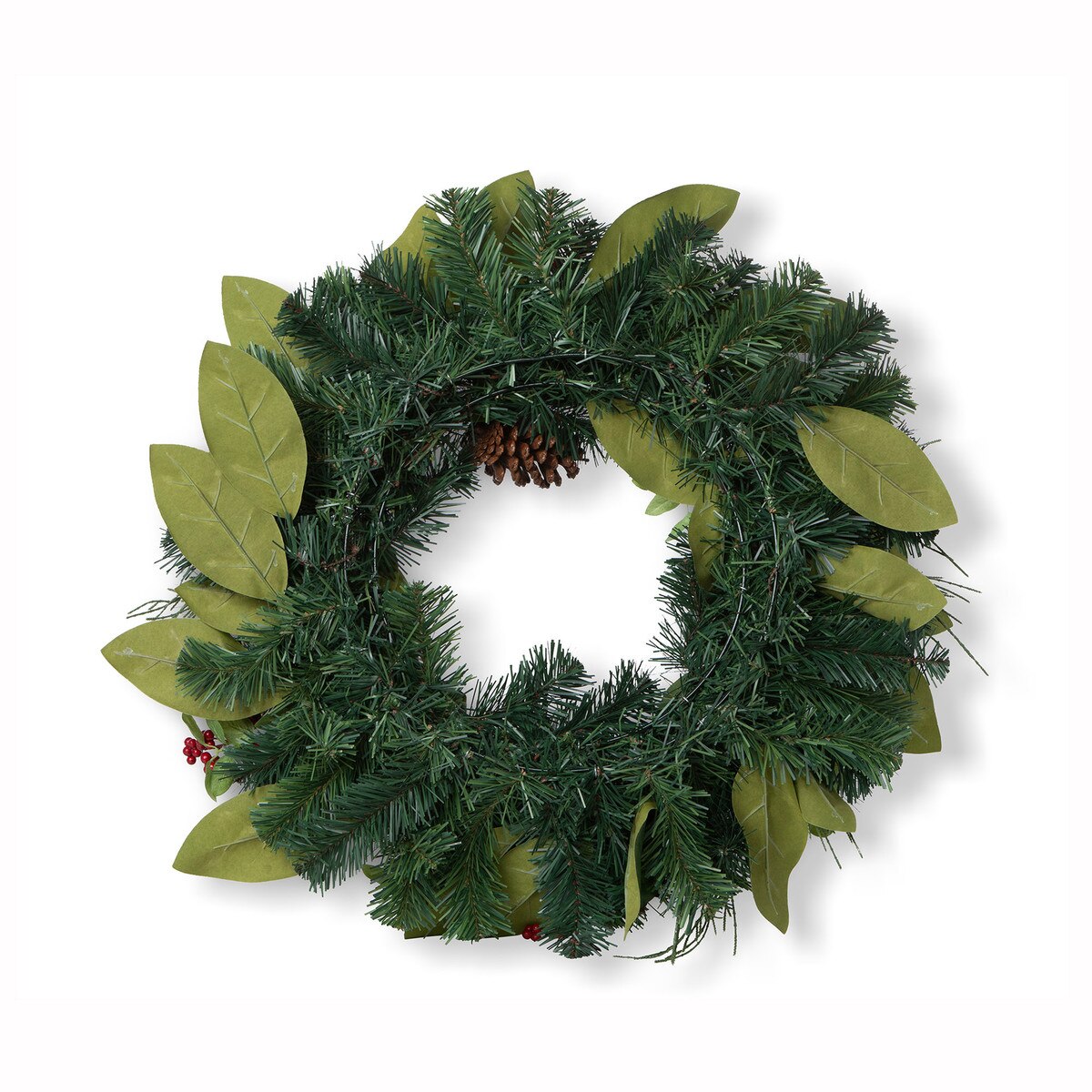 Magnolia Leaf and Winter Foliage Wreath style shot 2