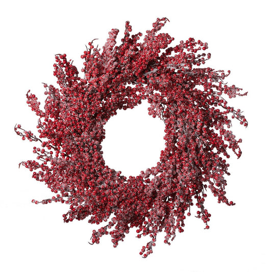 Frosted Ilex Berry Wreath style shot 1