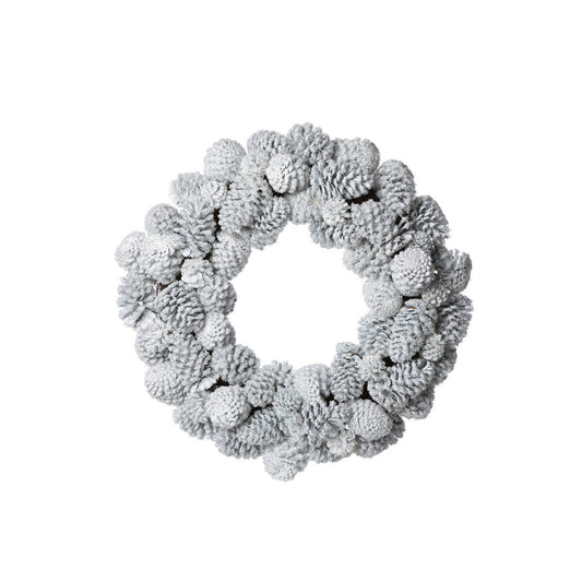 Glistening Snowy Pine Cone Wreath style shot 1