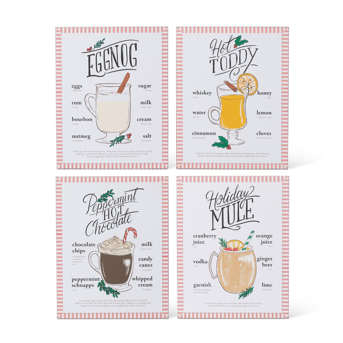 Holiday Cocktail Recipes Wooden Plaque style shot 2
