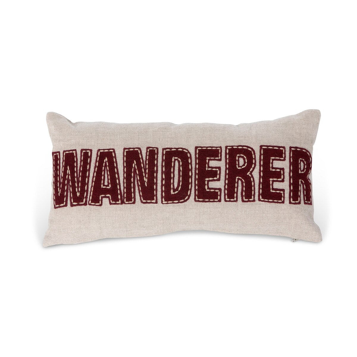 "Wanderer" Appliqued Linen Pillow style shot 1
