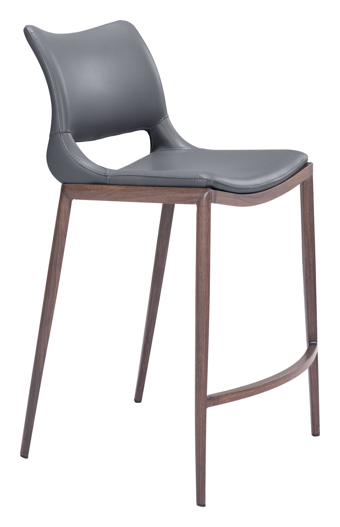 Ace Counter Stool (Set of 2) Dark Gray & Walnut style shot 1