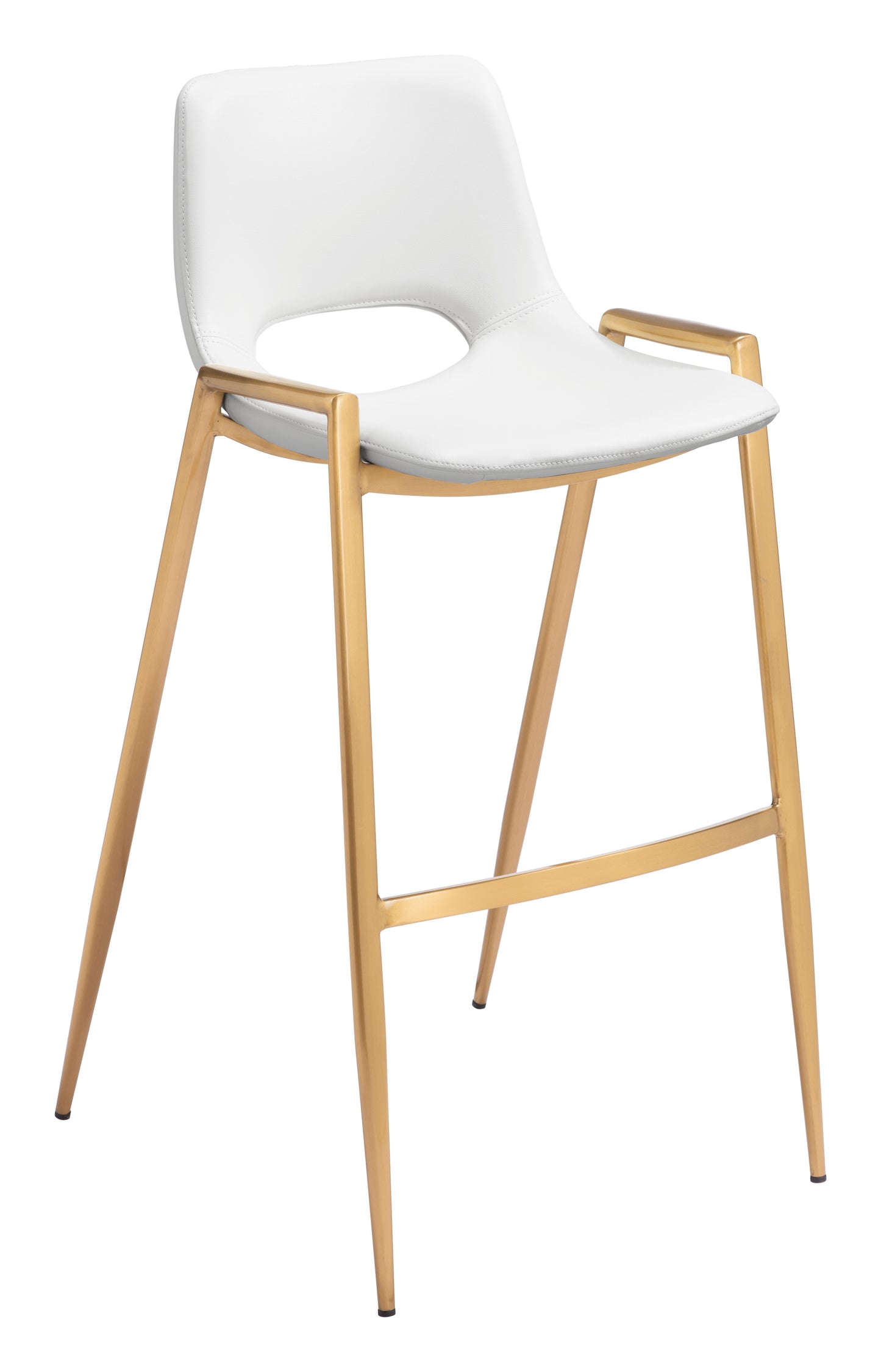 Desi Barstool (Set of 2) White & Gold style shot 2