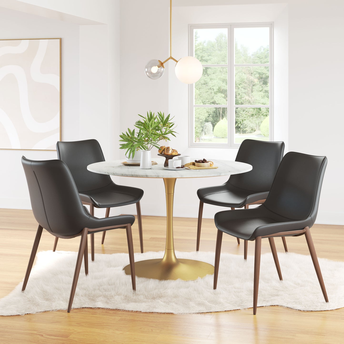 Magnus Dining Chair (Set of 2) Black & Walnut style shot 1