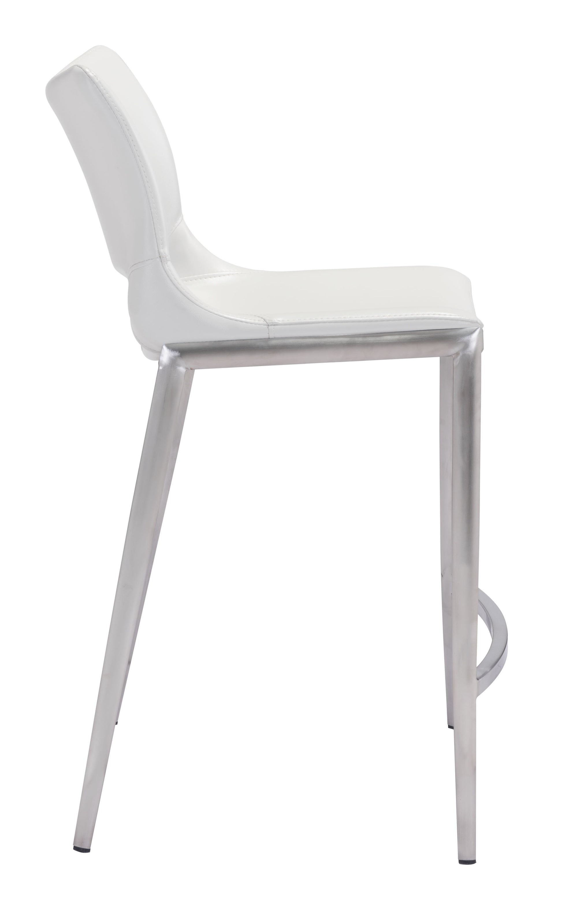 Ace Counter Stool (Set of 2) White & Silver style shot 2