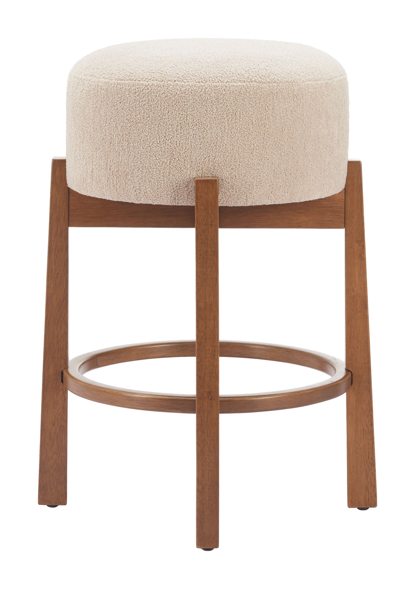 Nade Counter Stool (Set of 2) Beige & Walnut style shot 1