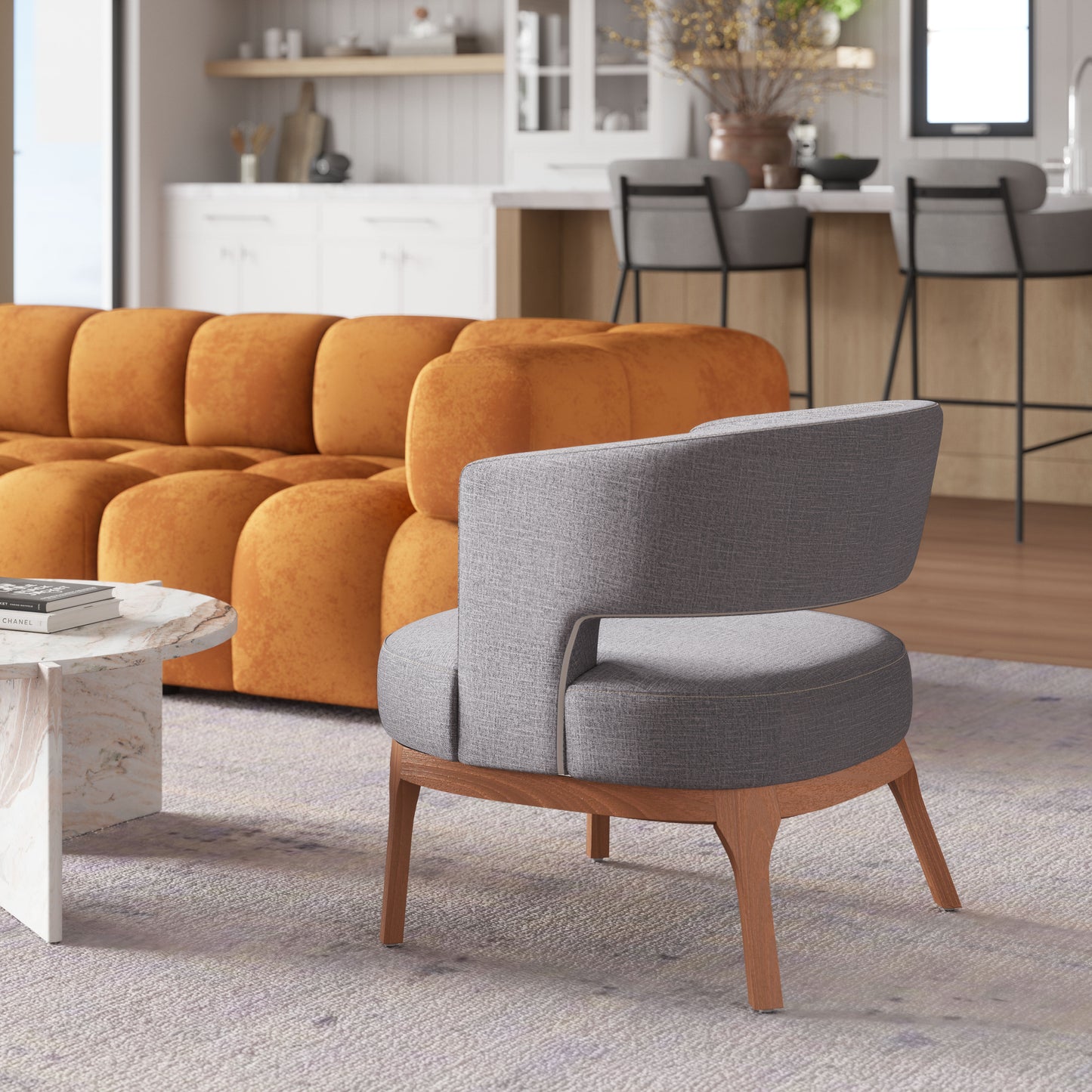 Penryn Accent Chair Slate Gray style shot 1
