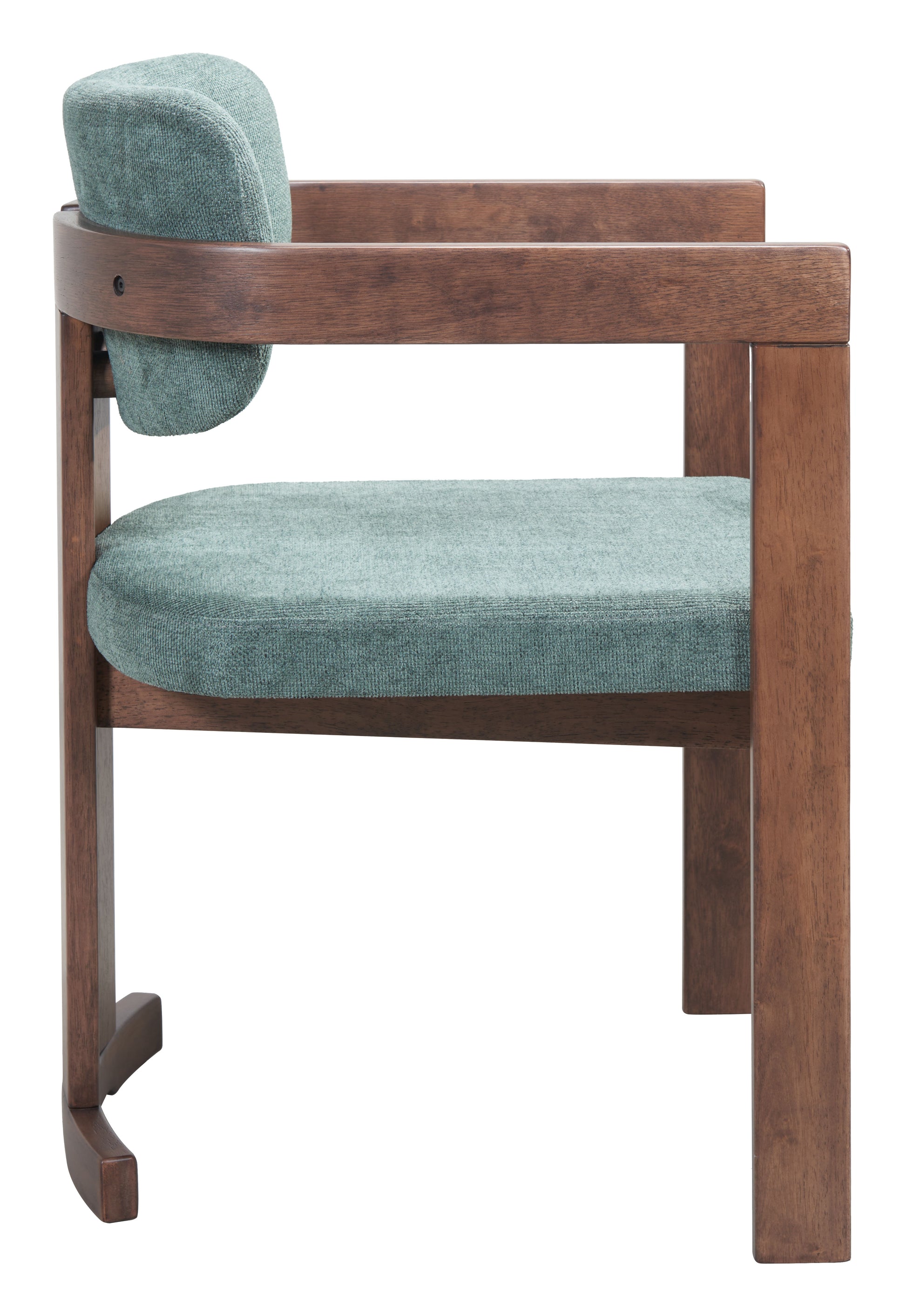 Poly Dining Chair Moss Gray & Walnut style shot 1
