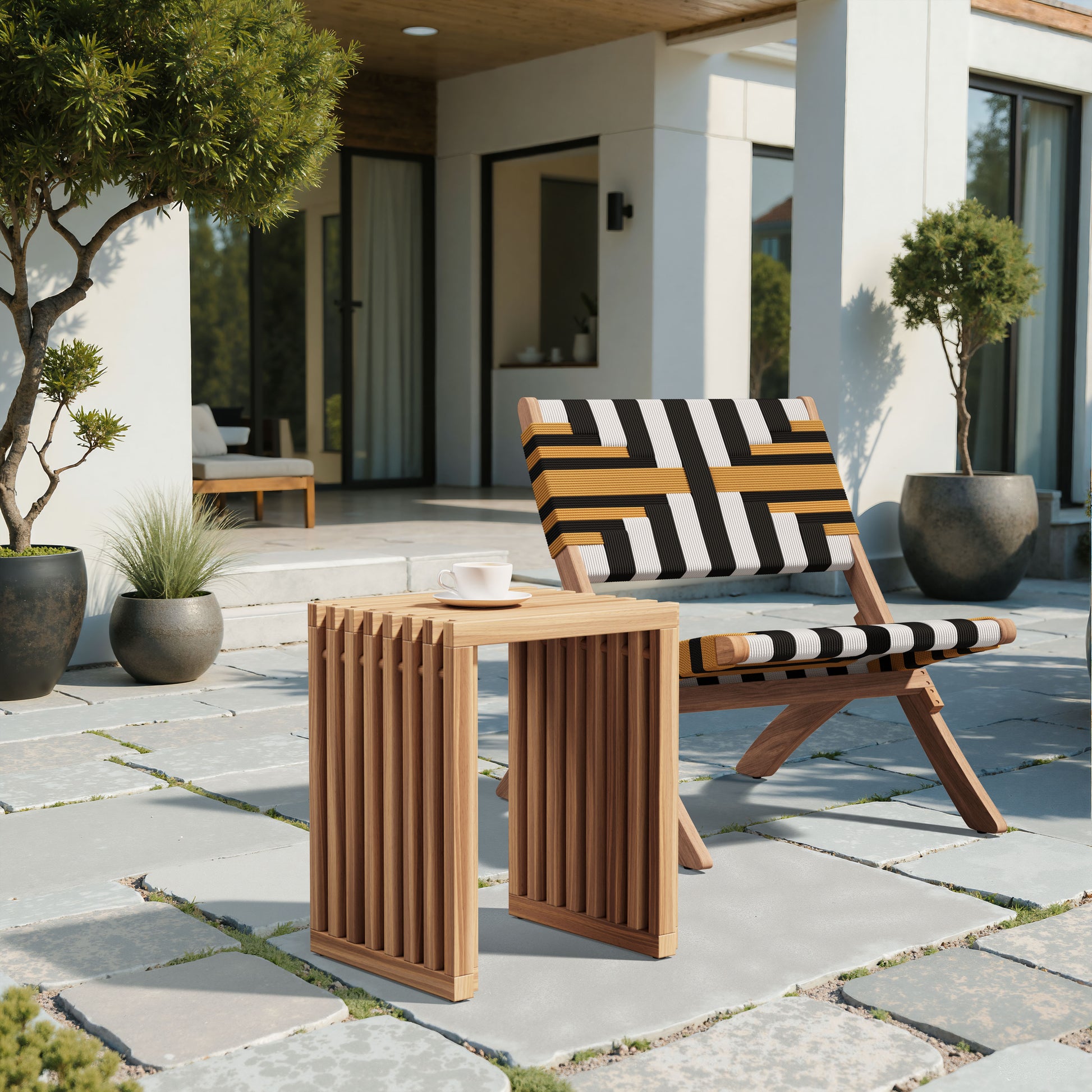 Riviera Extendable Stool (Set of 2) Natural style shot 1
