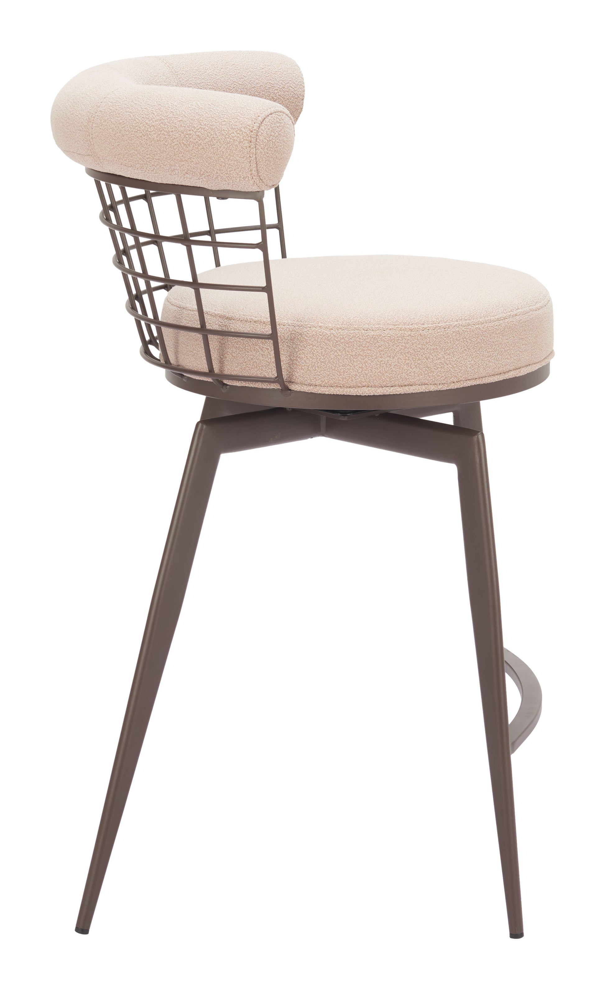 Saku Swivel Counter Stool Beige & Brown style shot 1
