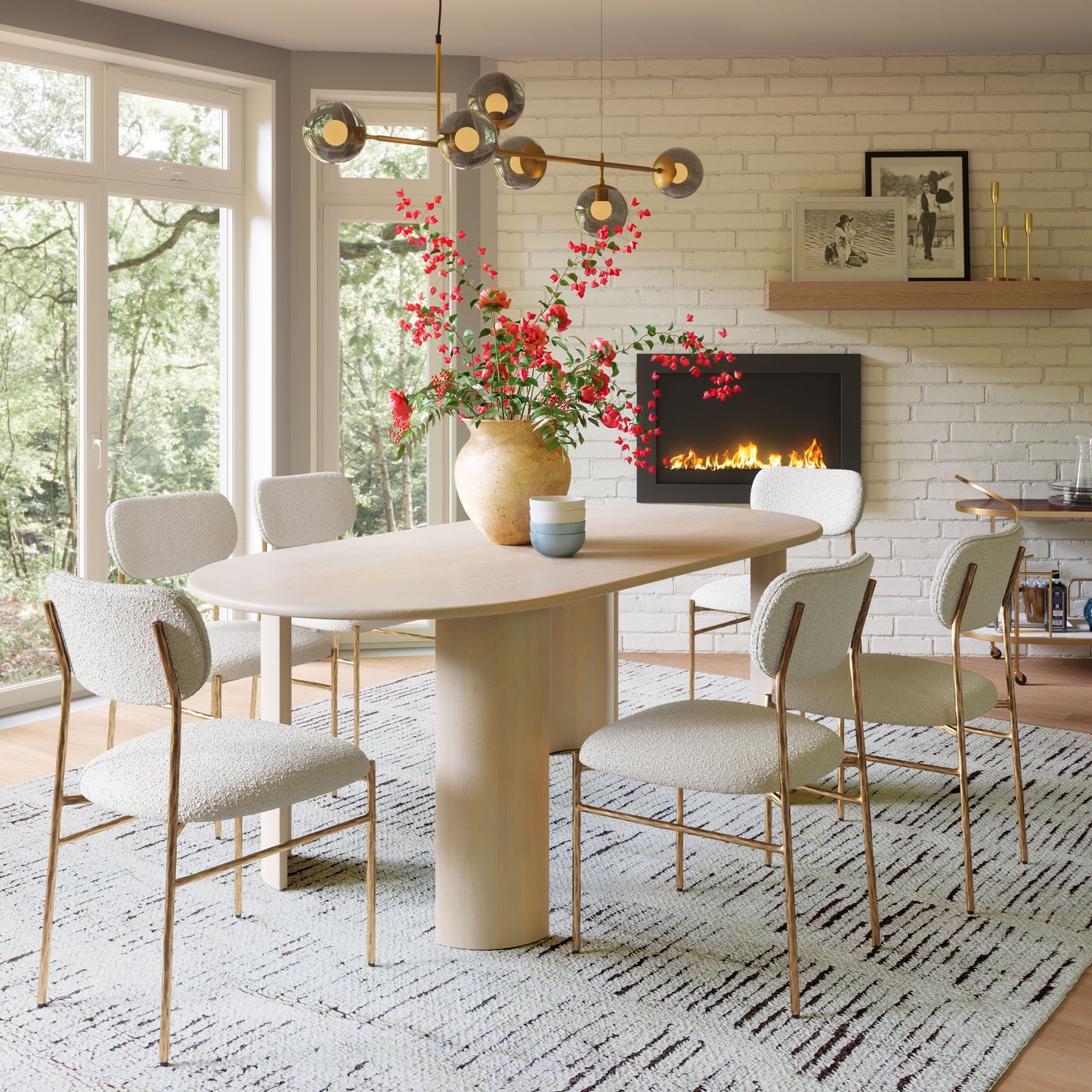 Sydhavnen Dining Chair Cream & Gold style shot 1