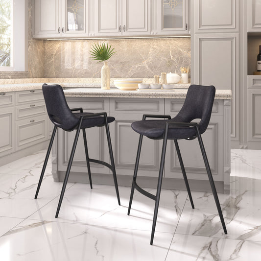 Desi Counter Stool (Set of 2) Black