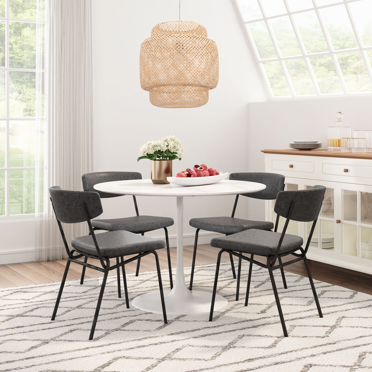 Charon Dining Chair (Set of 2) Vintage Black style shot 1
