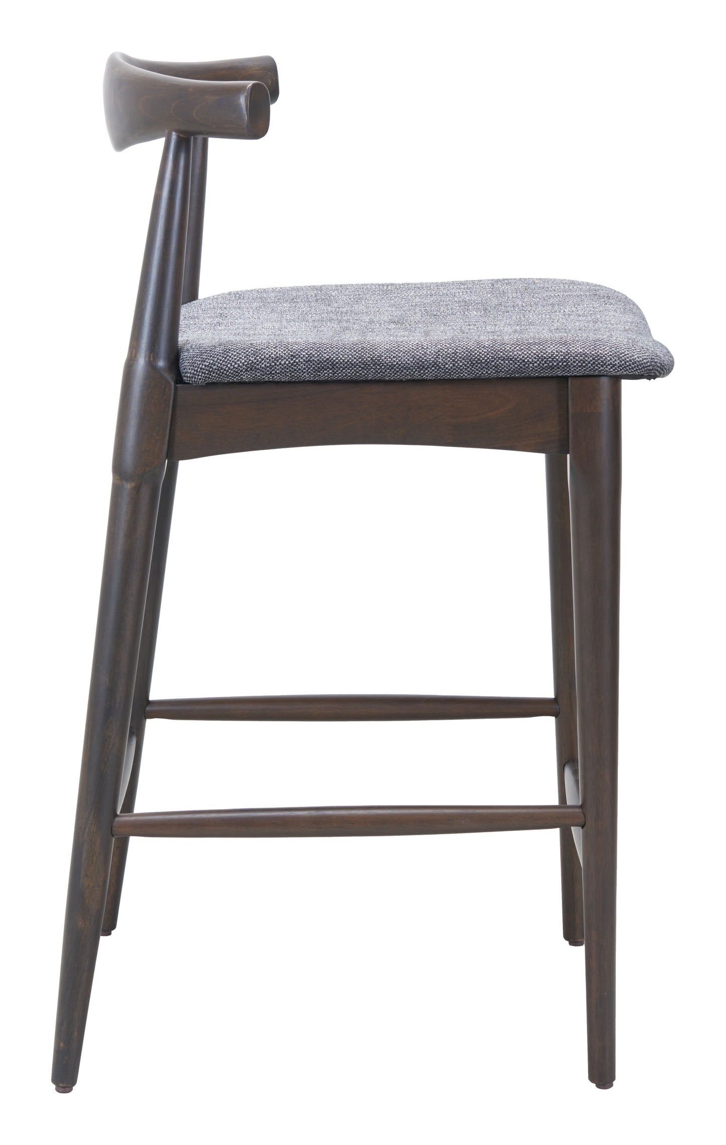 Tuzka Counter Stool (Set of 2) Gray & Espresso style shot 1