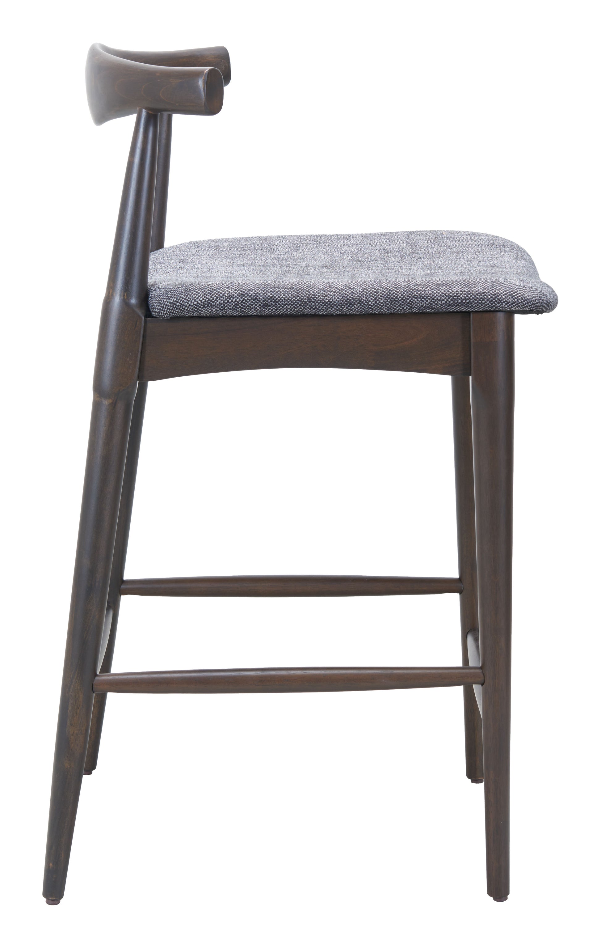 Tuzka Counter Stool (Set of 2) Gray & Espresso style shot 1