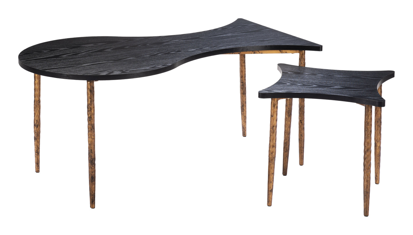Norden Coffee Table Set (2-Piece) Black & Bronze style shot 1