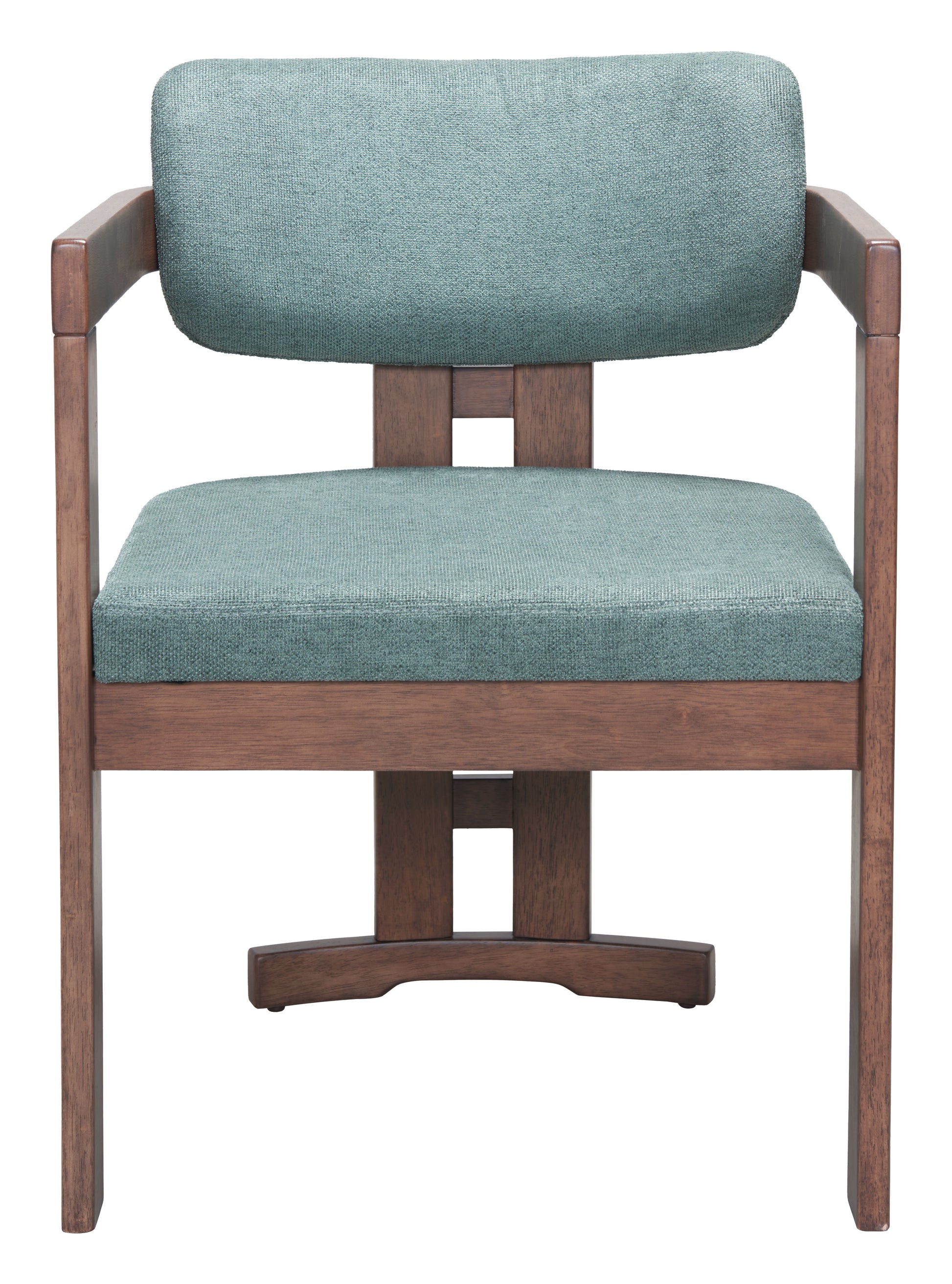 Poly Dining Chair Moss Gray & Walnut style shot 2