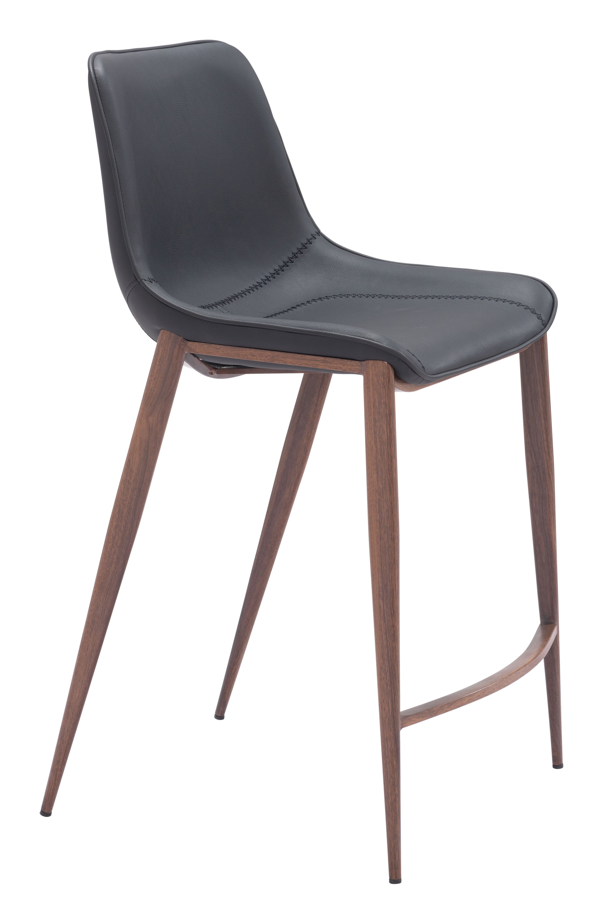 Magnus Counter Stool (Set of 2) Black & Walnut style shot 1