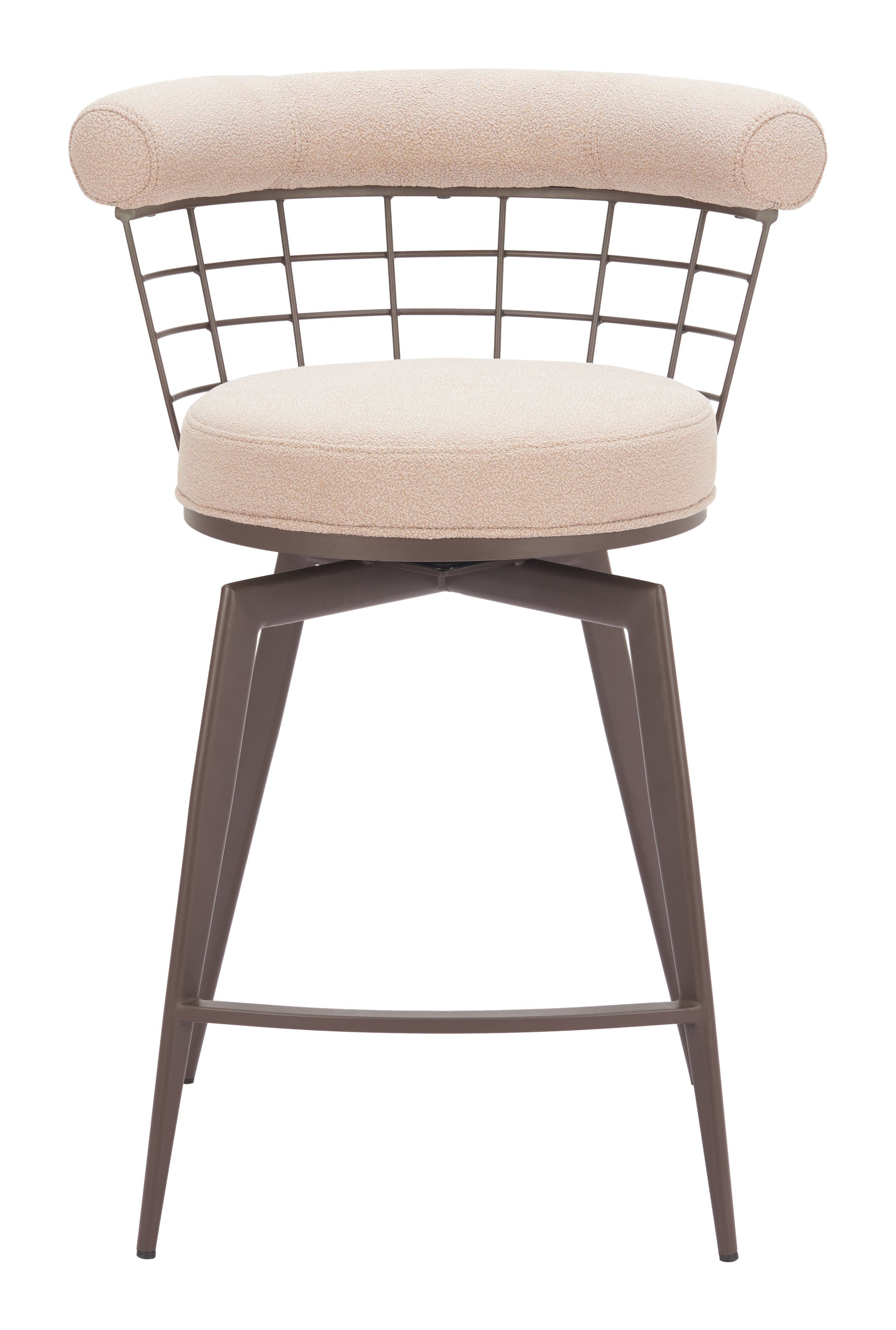 Saku Swivel Counter Stool Beige & Brown style shot 2