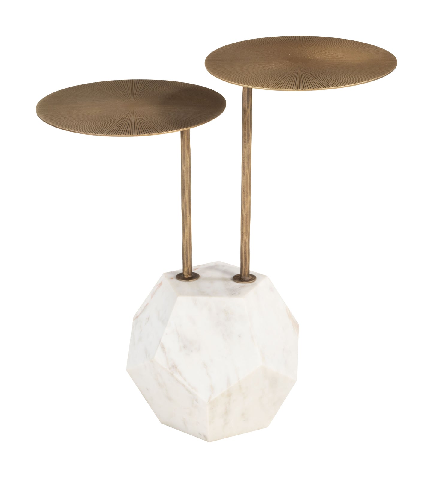 Anten Side Table Brass & White style shot 2