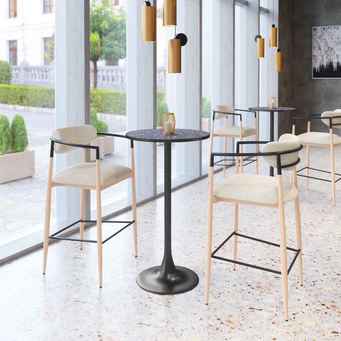Equinox Barstool Oyster Gray & Natural style shot 2