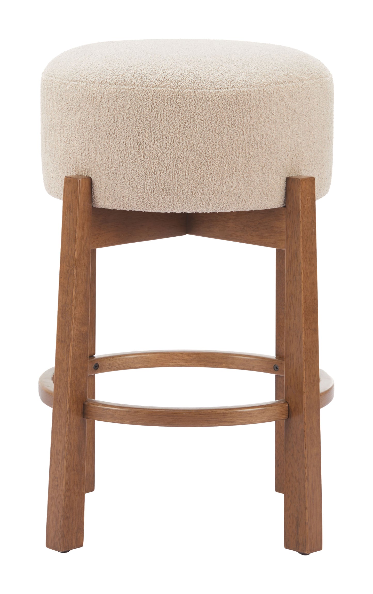 Nade Counter Stool (Set of 2) Beige & Walnut style shot 2
