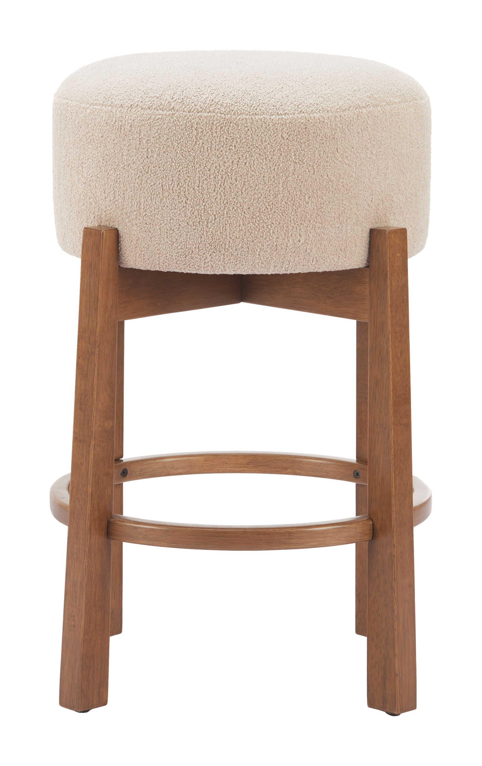 Nade Counter Stool (Set of 2) Beige & Walnut style shot 2