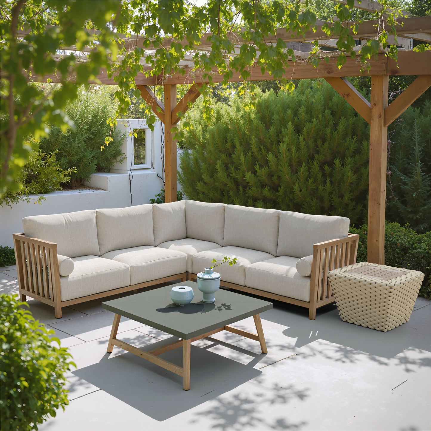 Antul Coffee Table White & Natural style shot 1