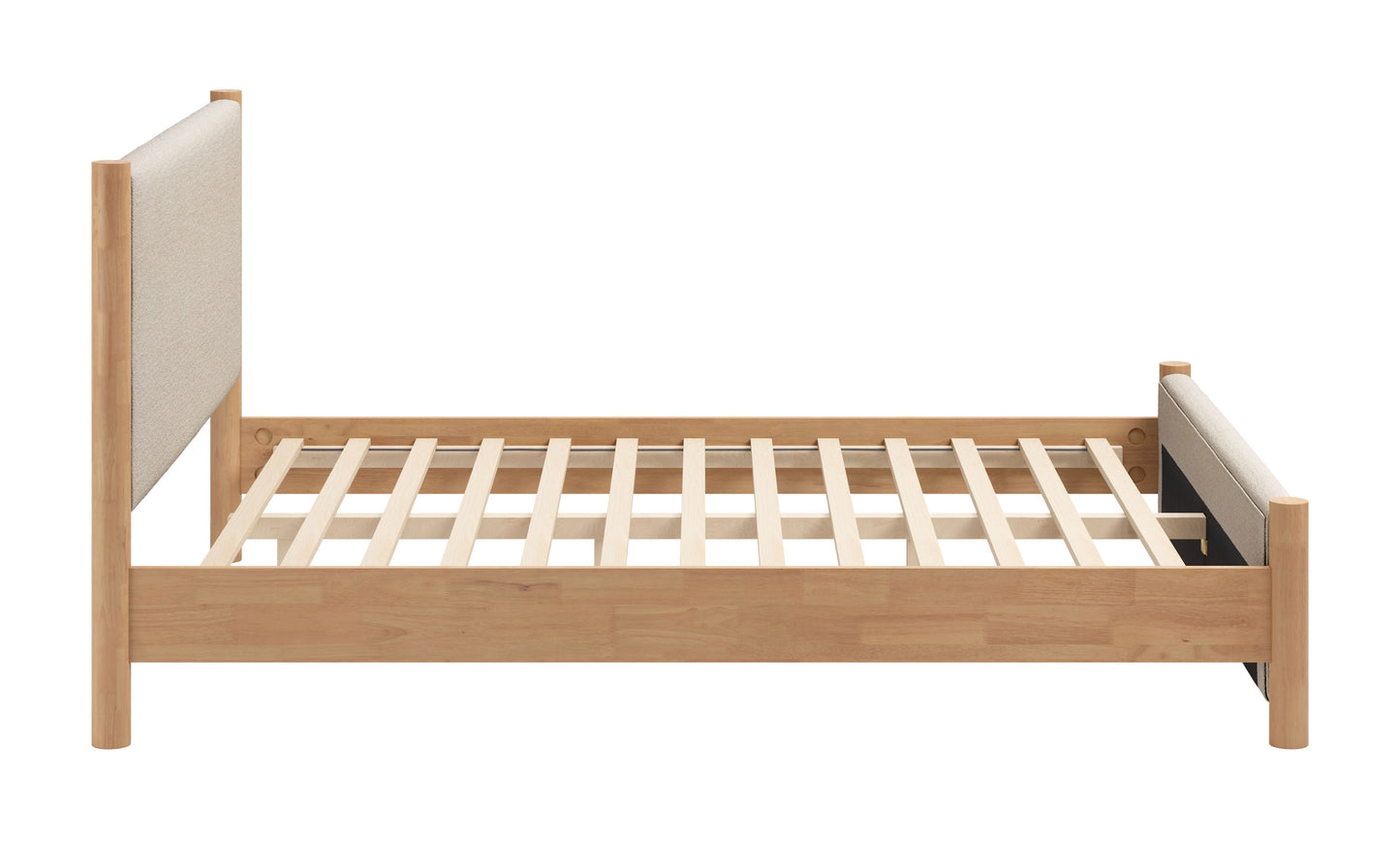 Hadi Queen Bed Beige & Natural style shot 1