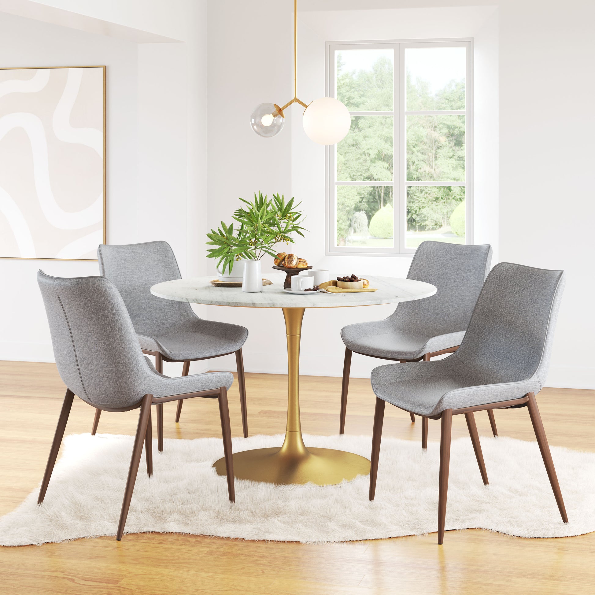 Magnus Dining Chair (Set of 2) Slate Gray & Walnut style shot 1