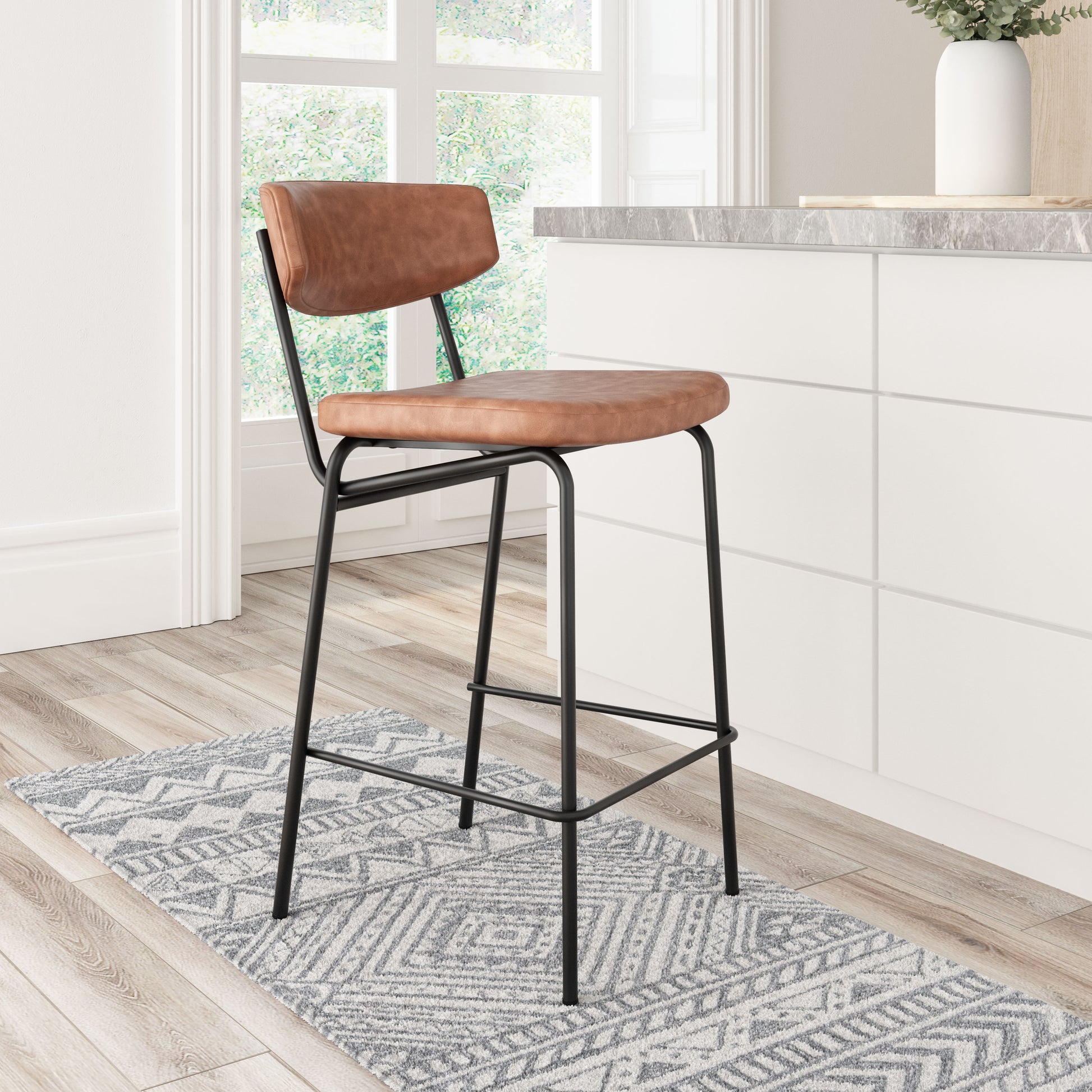 Charon Counter Stool (Set of 2) Vintage Brown style shot 1
