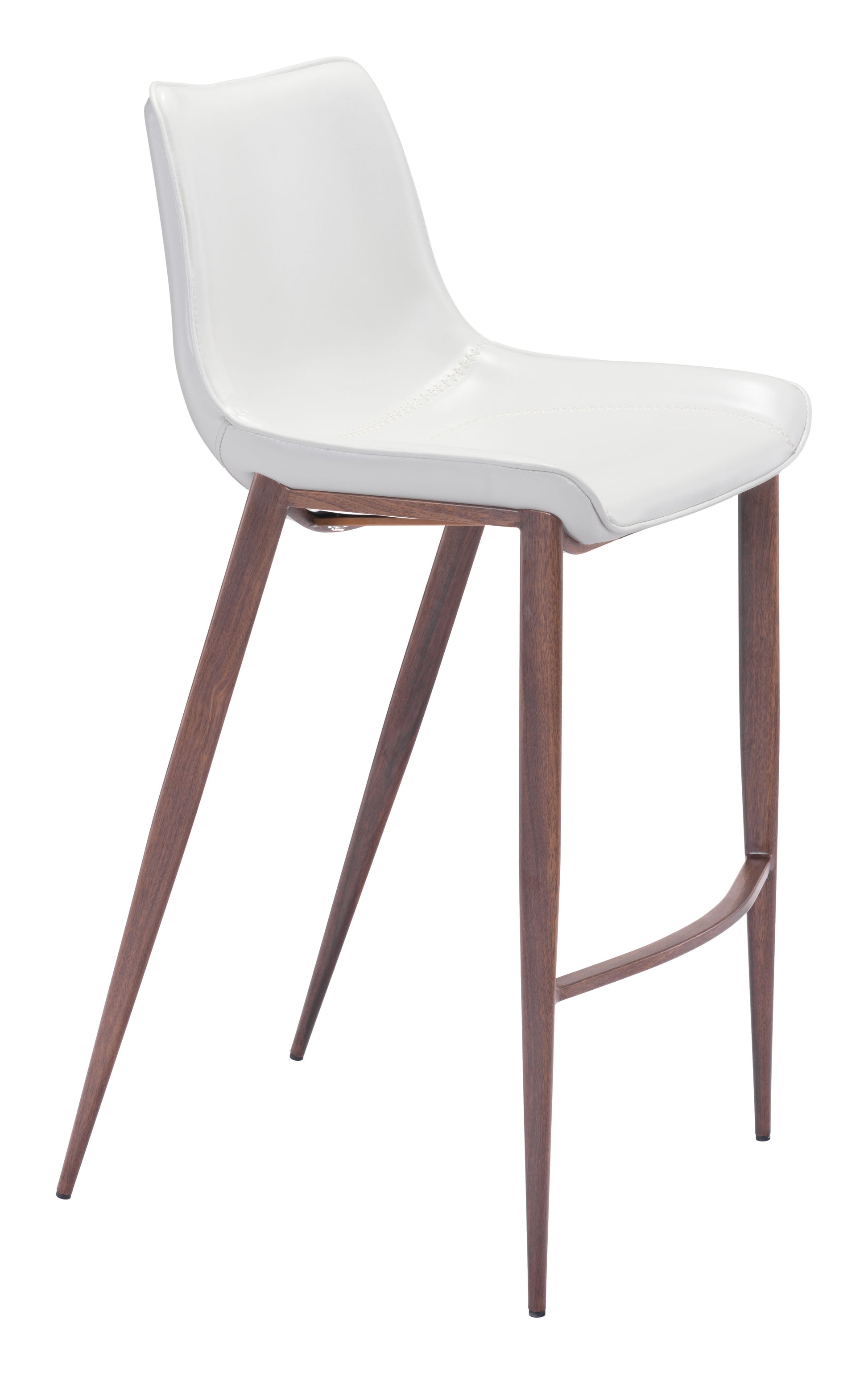 Magnus Barstool (Set of 2) White & Walnut style shot 2