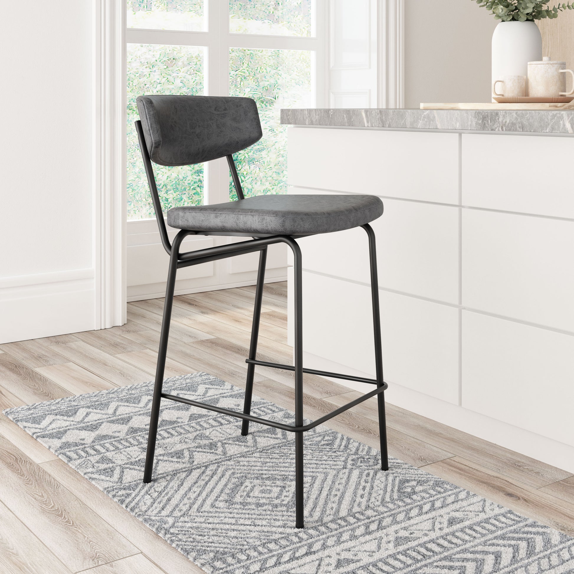 Charon Counter Stool (Set of 2) Vintage Black style shot 1