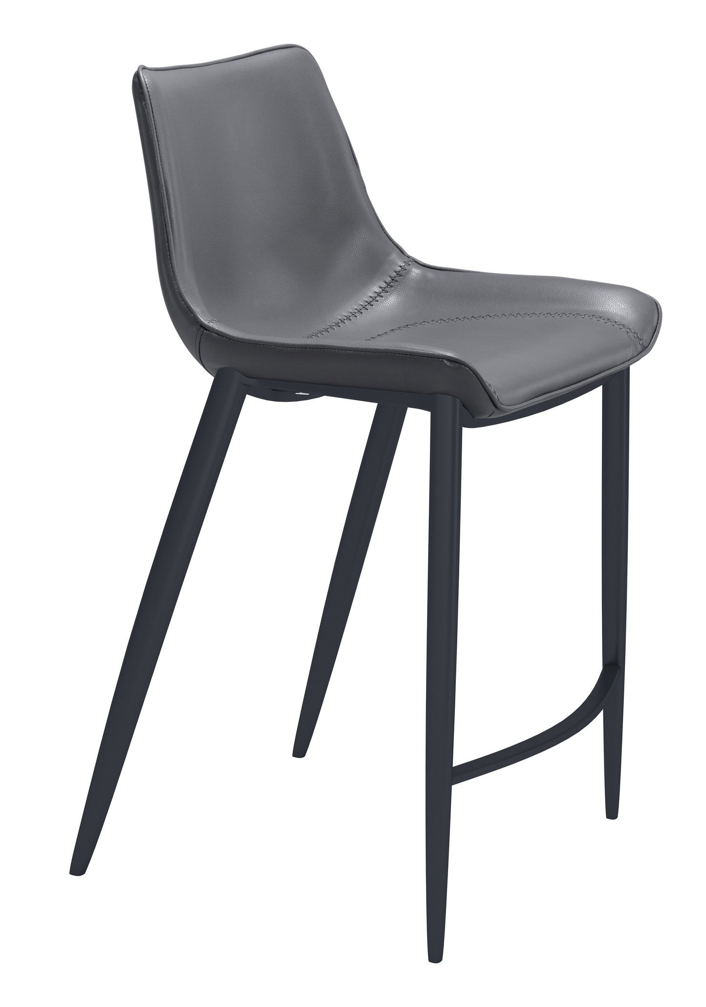 Magnus Counter Stool (Set of 2) Dark Gray & Black style shot 1