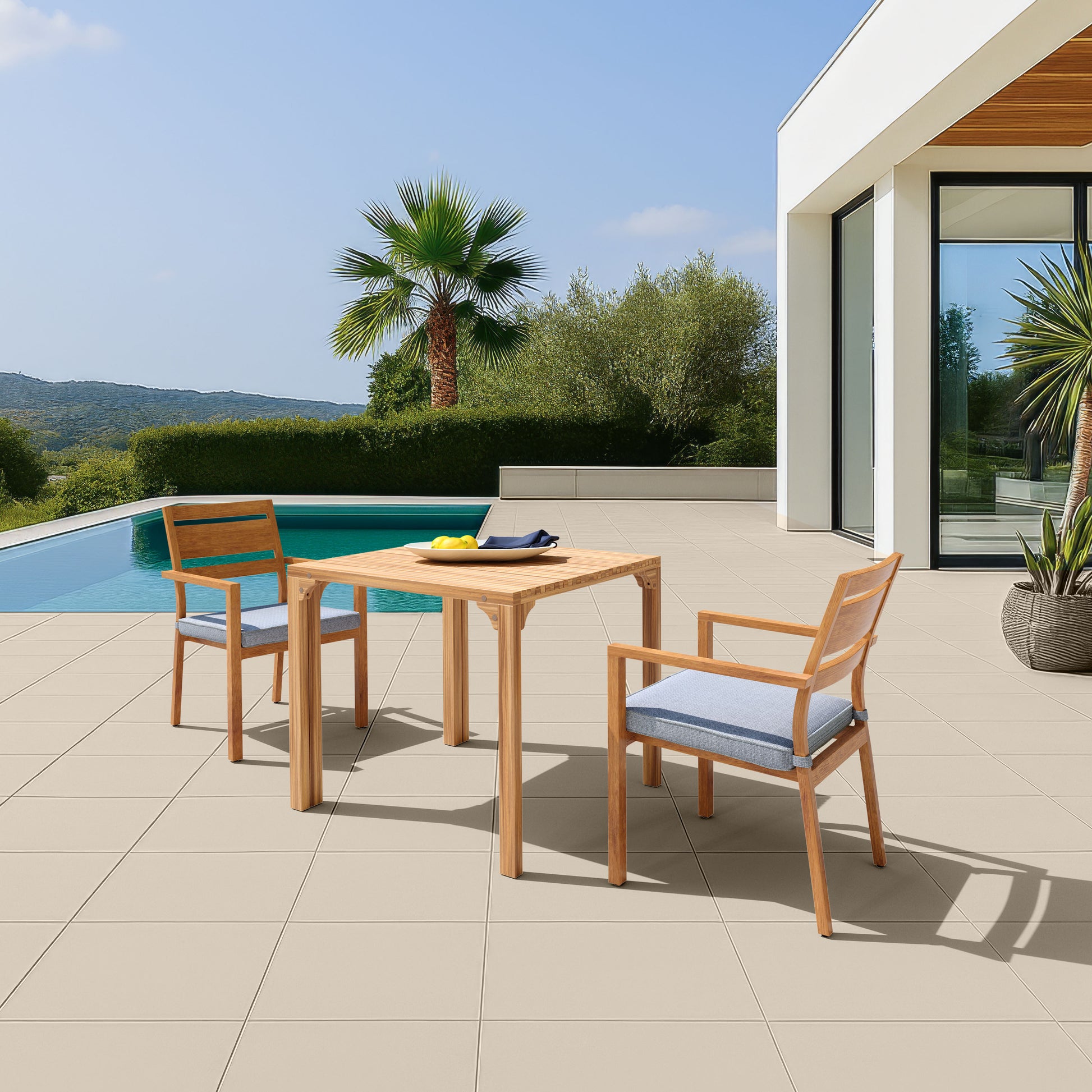 Riviera Extendable Dining Table Natural style shot 1