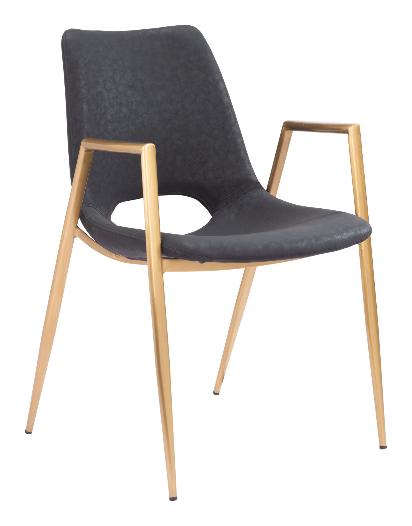 Desi Dining Chair (Set of 2) Black & Gold style shot 2