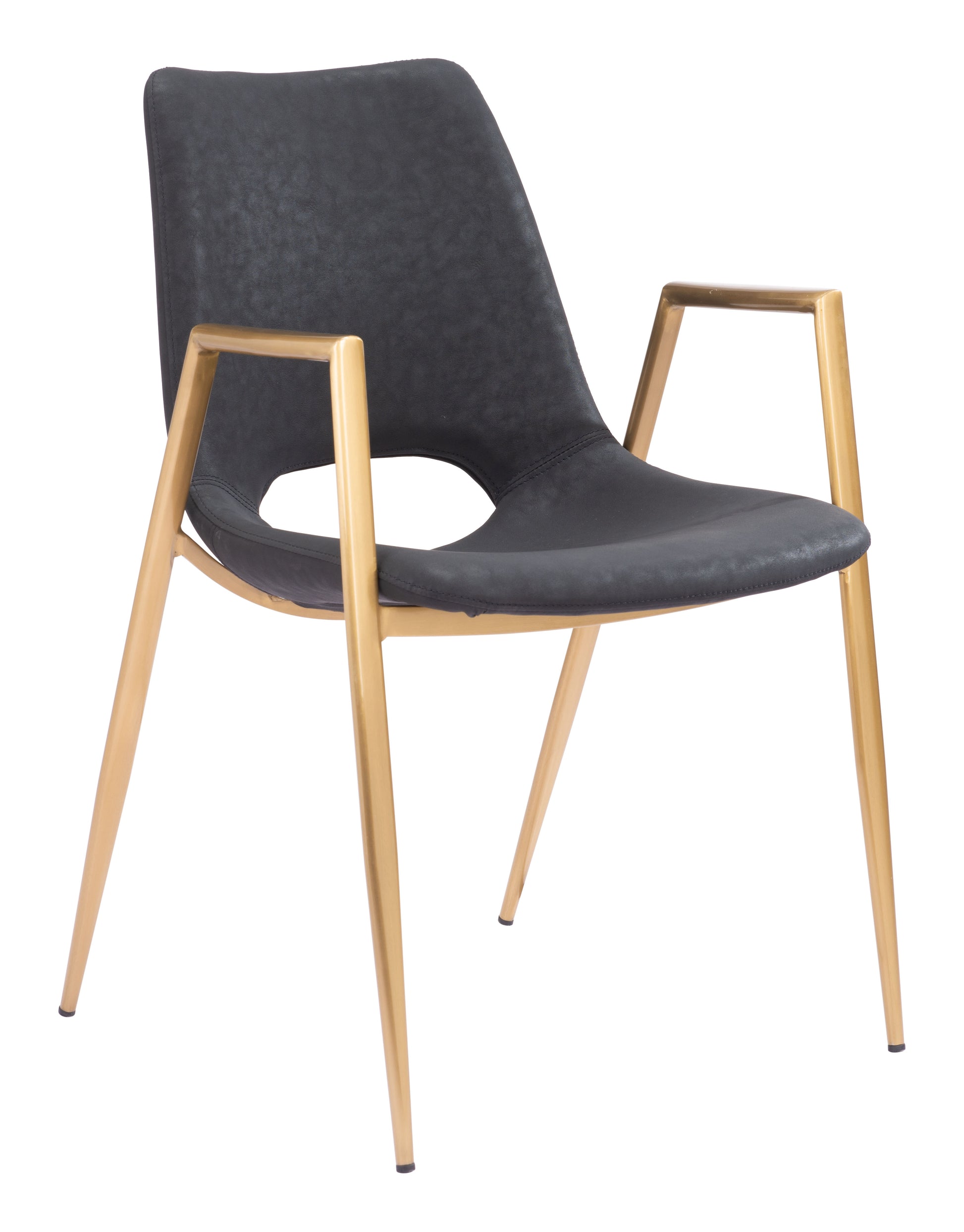 Desi Dining Chair (Set of 2) Black & Gold style shot 2