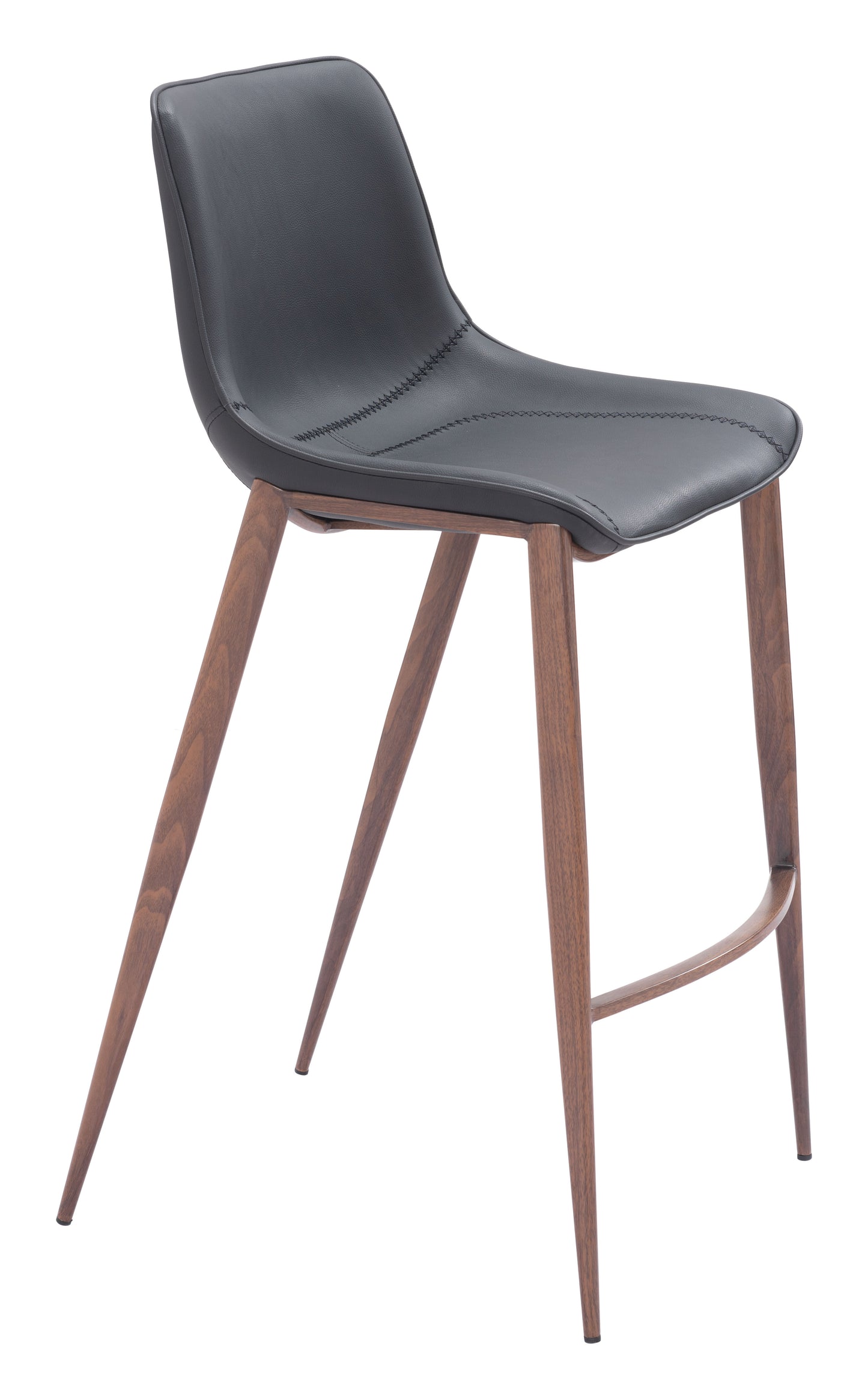 Magnus Barstool (Set of 2) Black & Walnut style shot 1