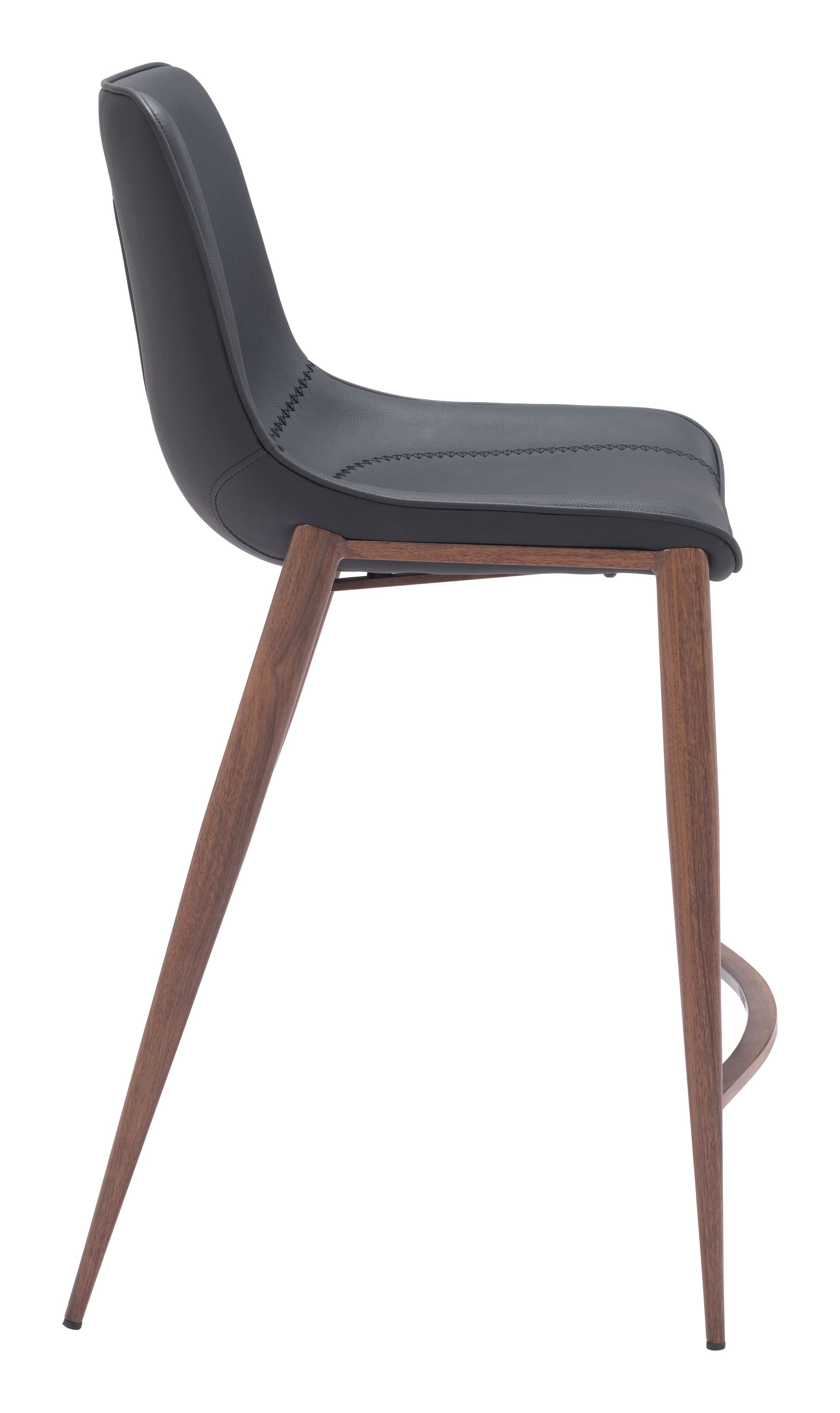 Magnus Counter Stool (Set of 2) Black & Walnut style shot 2