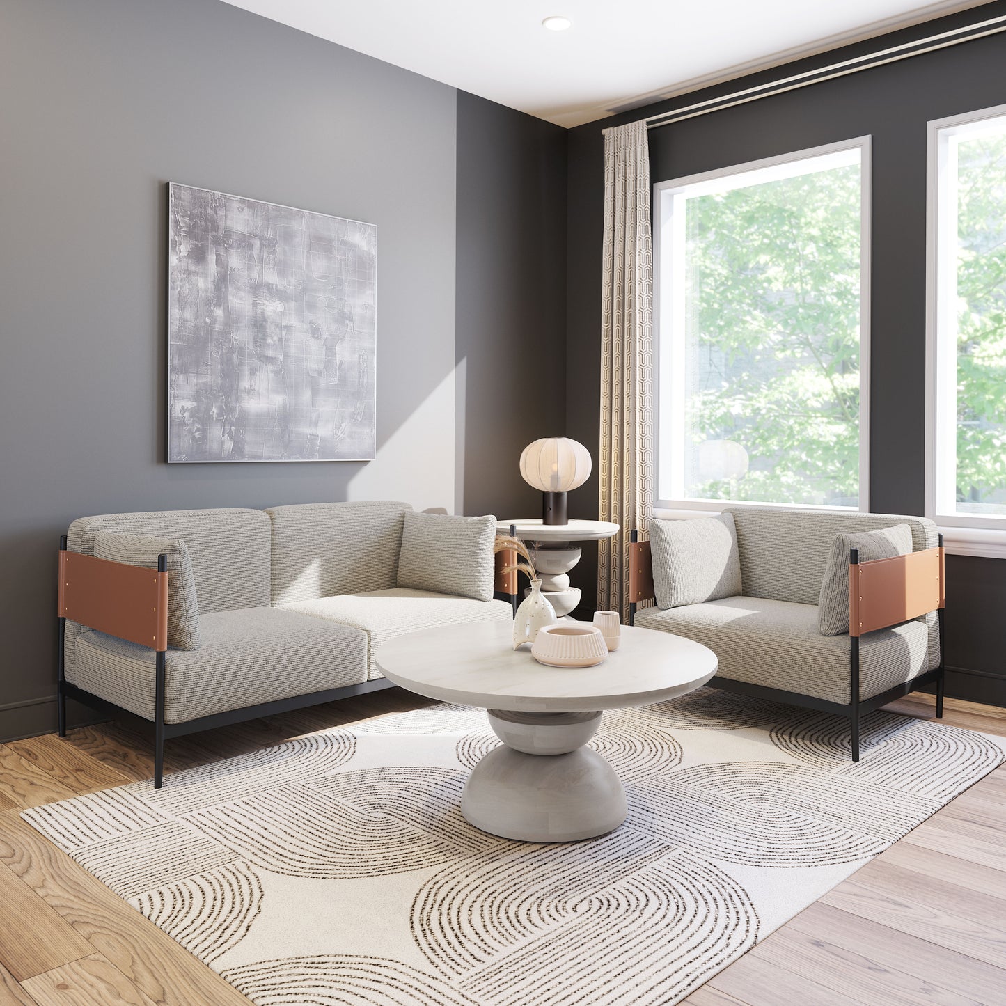 Stirbe Loveseat Gray style shot 1