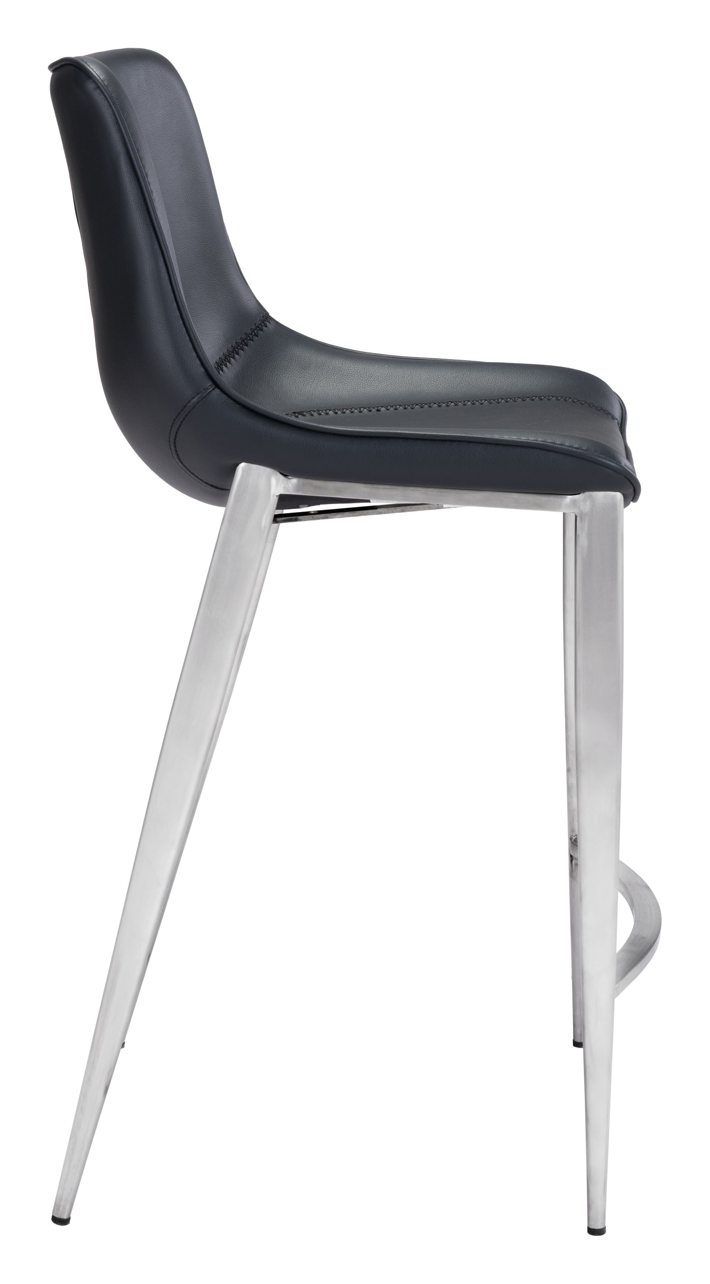Magnus Counter Stool (Set of 2) Black & Silver style shot 2