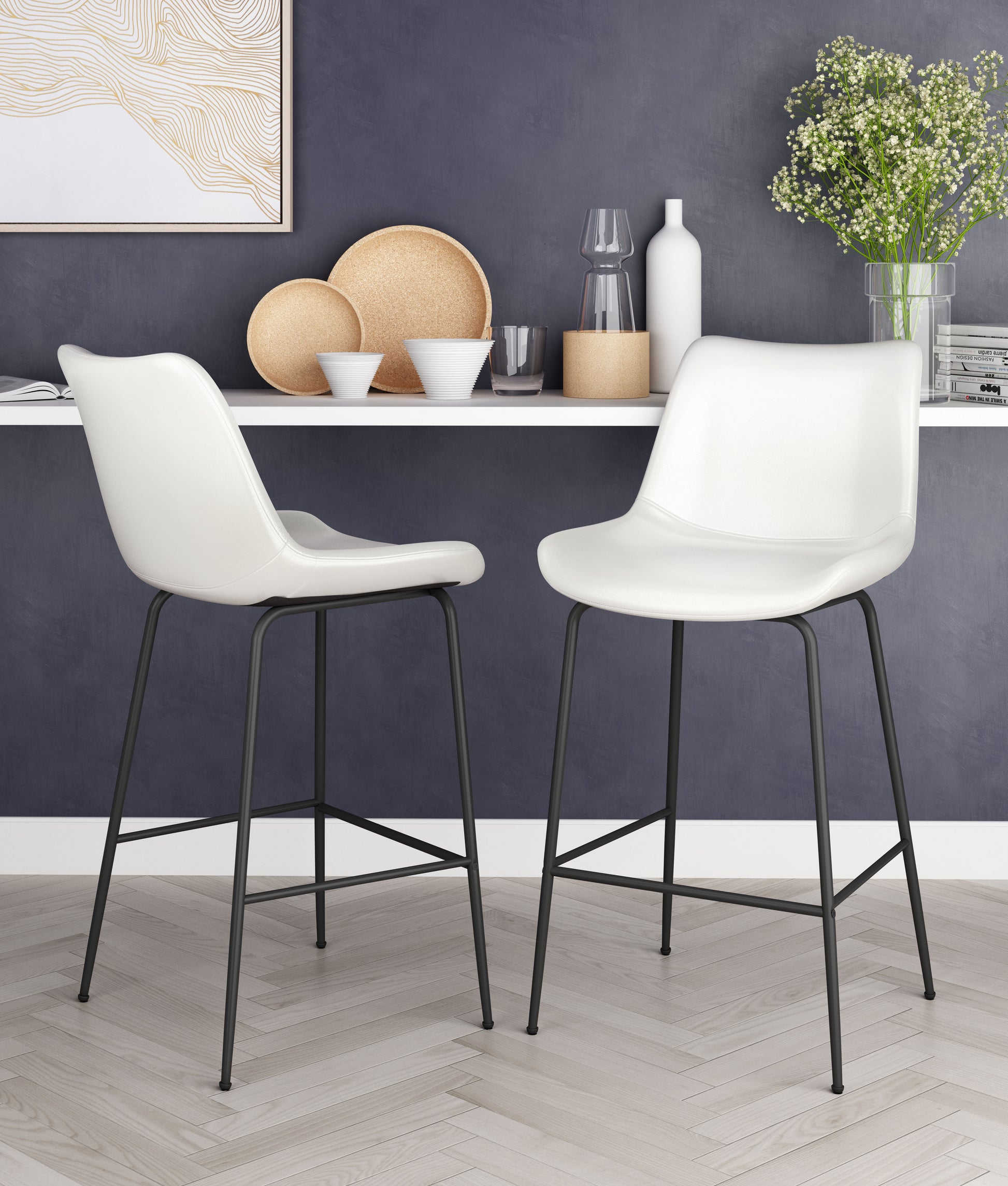 Byron Counter Stool White style shot 1