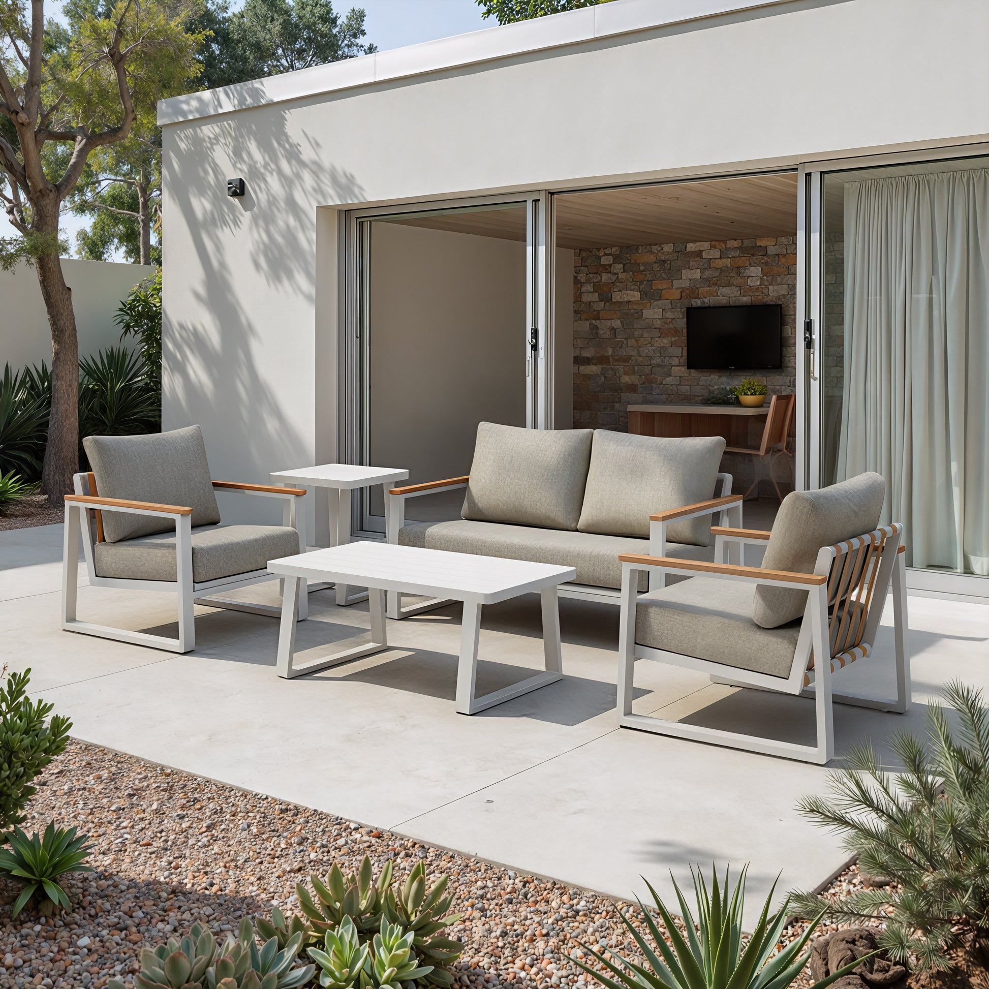 Welt Sofa Taupe & White style shot 1